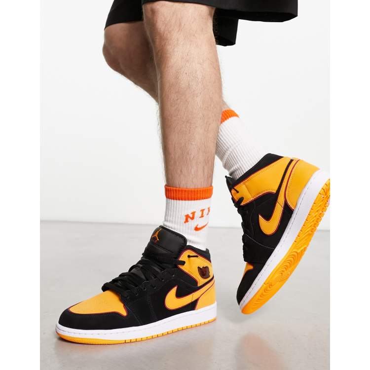 Air jordan 1 on sale mid orange and black