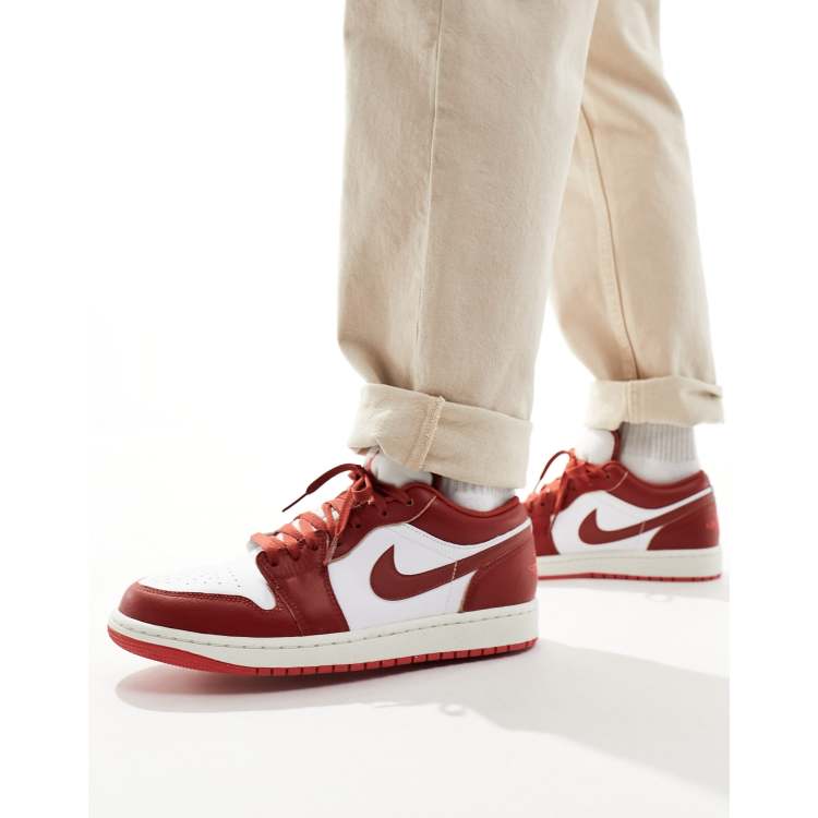 Air Jordan 1 SE low trainers in white and red ASOS