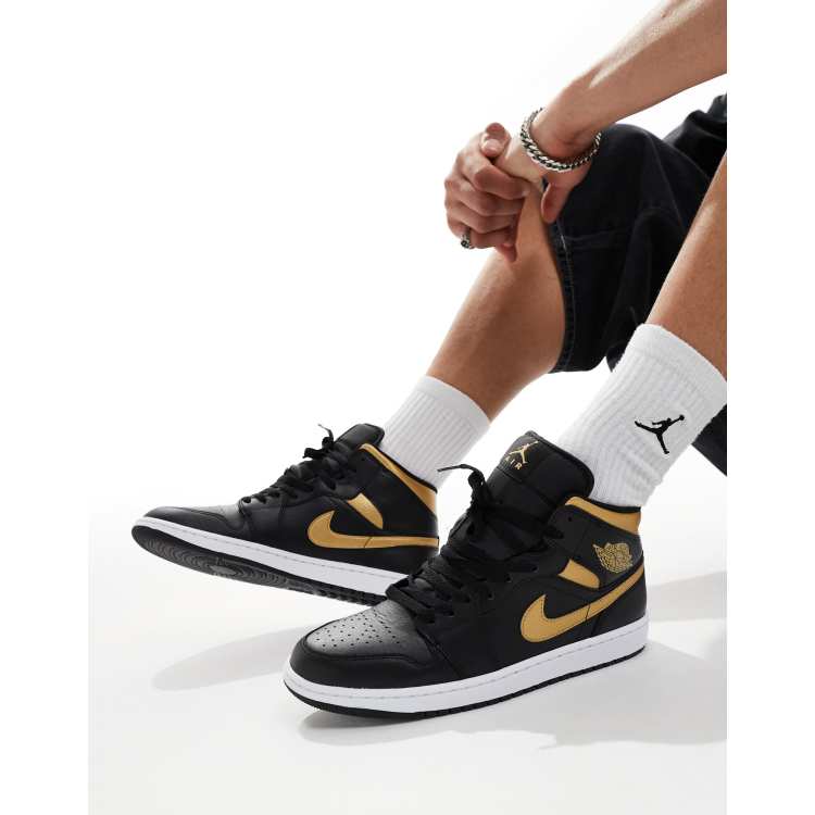 Air Jordan 1 Sneakers alte nere e oro ASOS