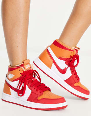 Air Jordan 1 Zoom Air Comfort – Sneaker in einem Mix aus Weiß und Feuerrot