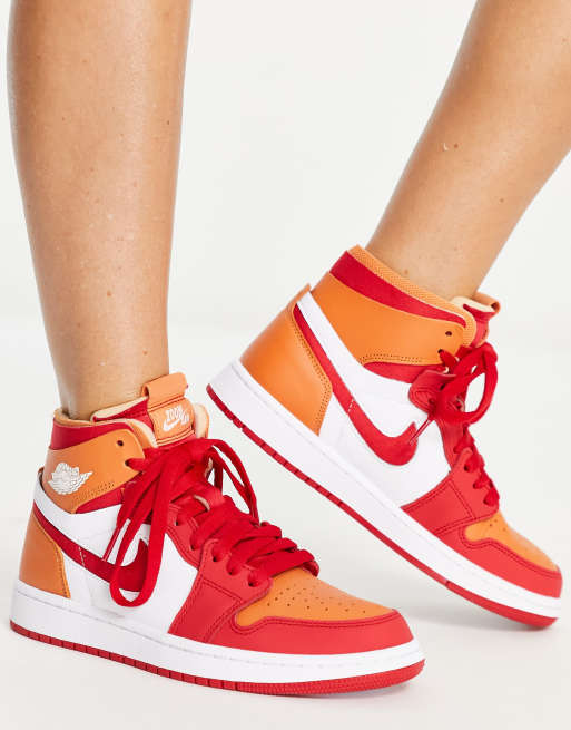 Air Jordan - 1 Zoom Air Comfort - Sneakers in mix van wit en vuurrood