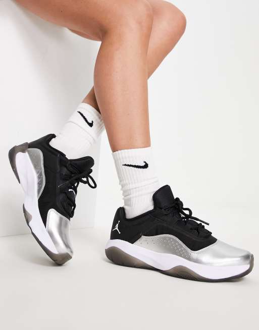 Silver and black on sale jordans