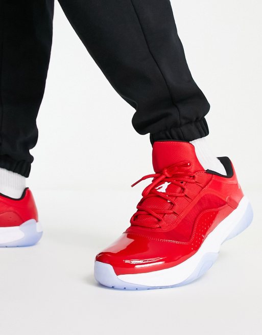 Jordan 11 best sale white with red