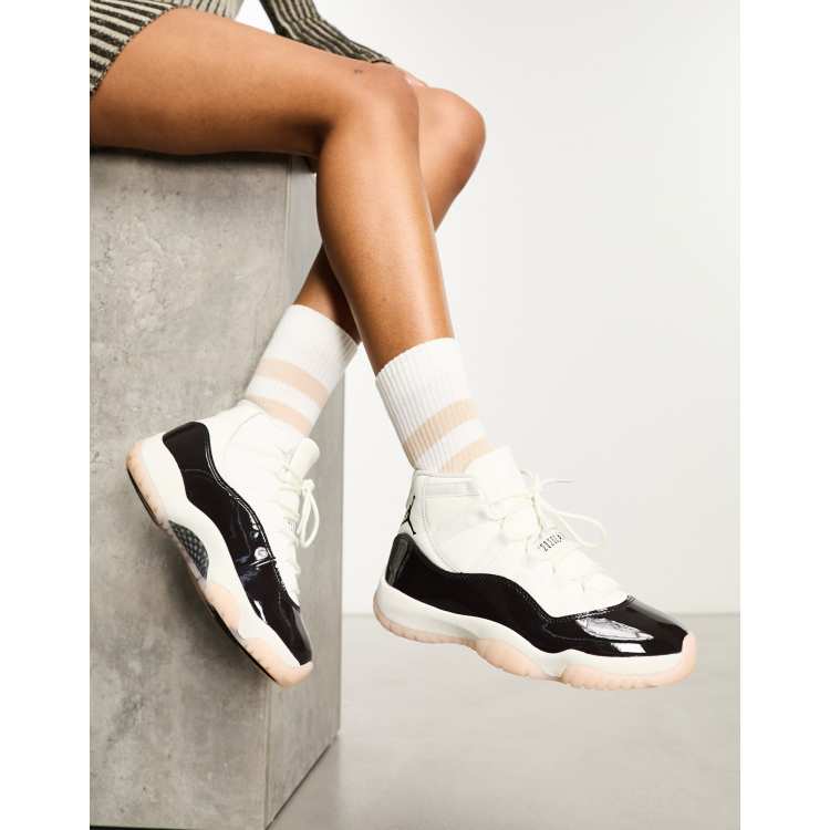 Air Jordan 11 Retro sneakers in off white and velvet brown | ASOS