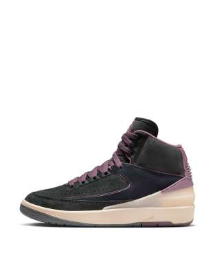 Nike Air Jordan 2 Retro Sneakers In Black And Mauve In Black