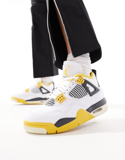 Air Jordan 4 retro trainers in white and yellow | ASOS