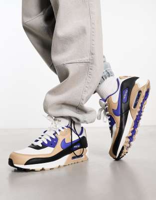 Shop Nike Air Max 90 Gore-tex Sneakers In Hemp And Black-brown