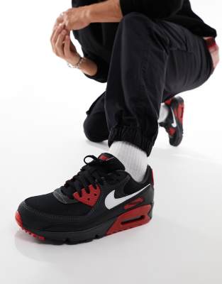 Shop Nike Air Max 90 Sneakers In White And Red