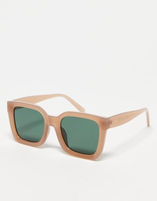 AIRE AIRE ABSTRACTION RECTANGLE SUNGLASSES IN FAWN-PINK