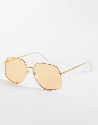 Aire Altair Angular 70s Aviator Sunglasses In Transparent