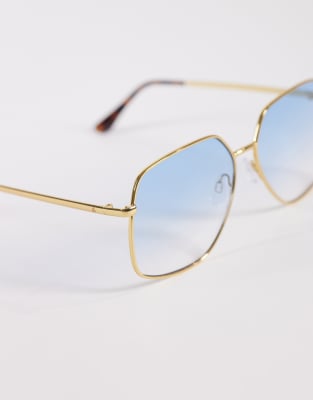 Aire Altair Angular Aviator Sunglasses In Metallic