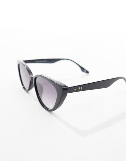 AIRE - Amalthea - Occhiali da sole cat-eye neri con lenti marroni fumé , 2 di 3
