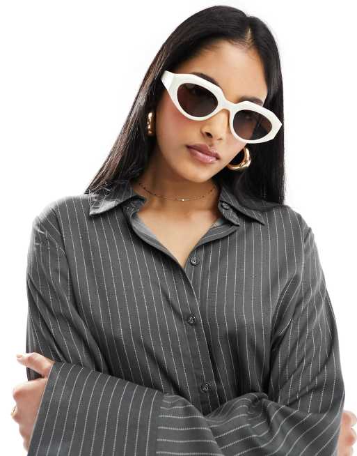 AIRE aphelion octagonal sunglasses in white, 4 of 4
