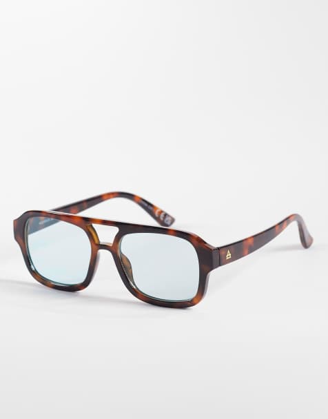 AIRE aquarius aviator sunglasses in tortoiseshell with turquoise tinted lens - view 1