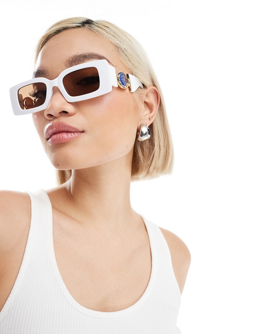 Aire Arm Detail Sunglasses In White