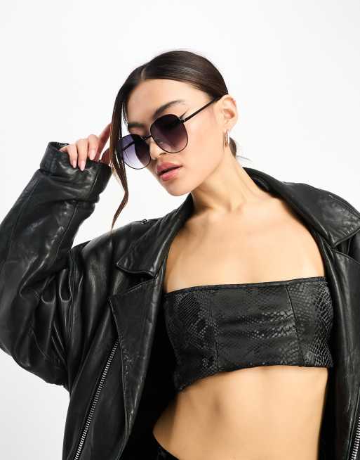 Aire – Atria – Okrągłe czarne okulary przeciwsłoneczne oversize