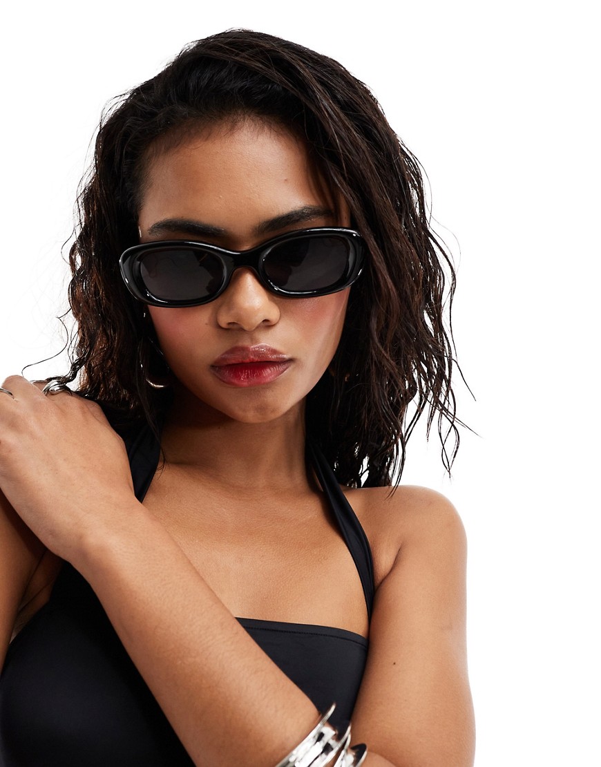 Shop Aire Calisto Oval Sunglasses In Black