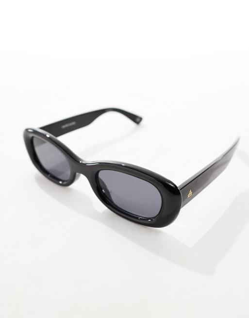 AIRE calisto oval sunglasses in black | ASOS display picture 1