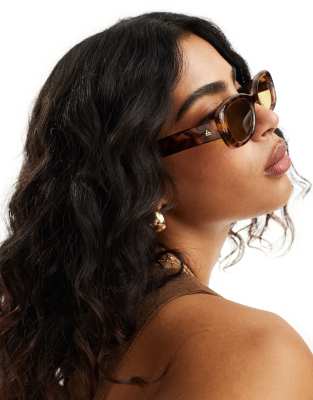 calisto oval sunglasses in dark tort-Brown