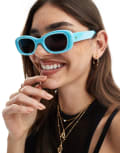 [Aire] AIRE Calisto oval sunglasses in iridescent blue No Size BLUE