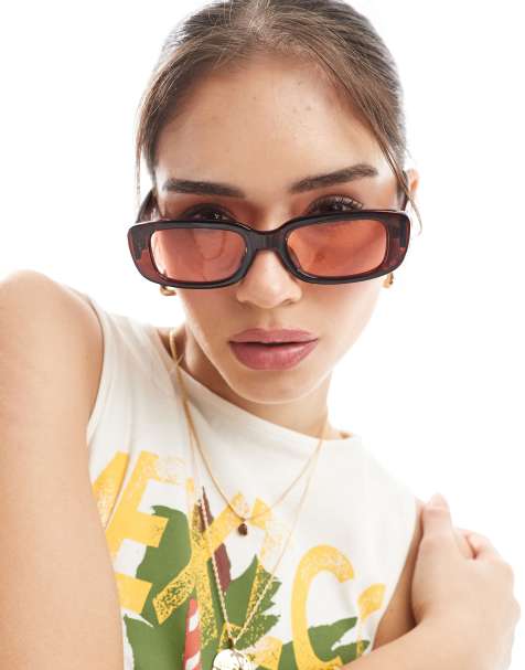 AIRE ceres rectangle sunglasses in chocolate brown - view 1