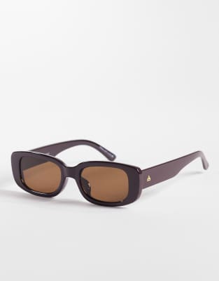 Aire Ceres Rectangular Sunglasses In Brown