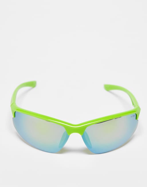 AIRE Cetus festival sunglasses with pink mirror lens in green, 4 of 4