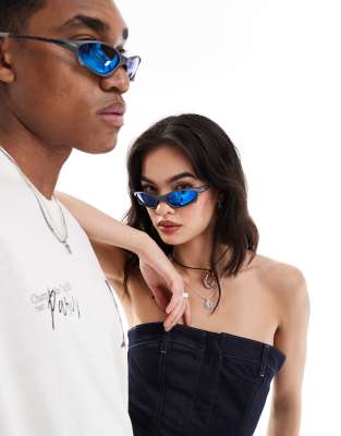 AIRE - Comet - Lunettes de soleil style course effet miroir - Bleu