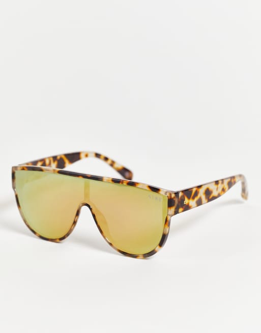 AIRE - Continuum - Aviator-solbriller med visor-design i brunt skildpaddemønster
