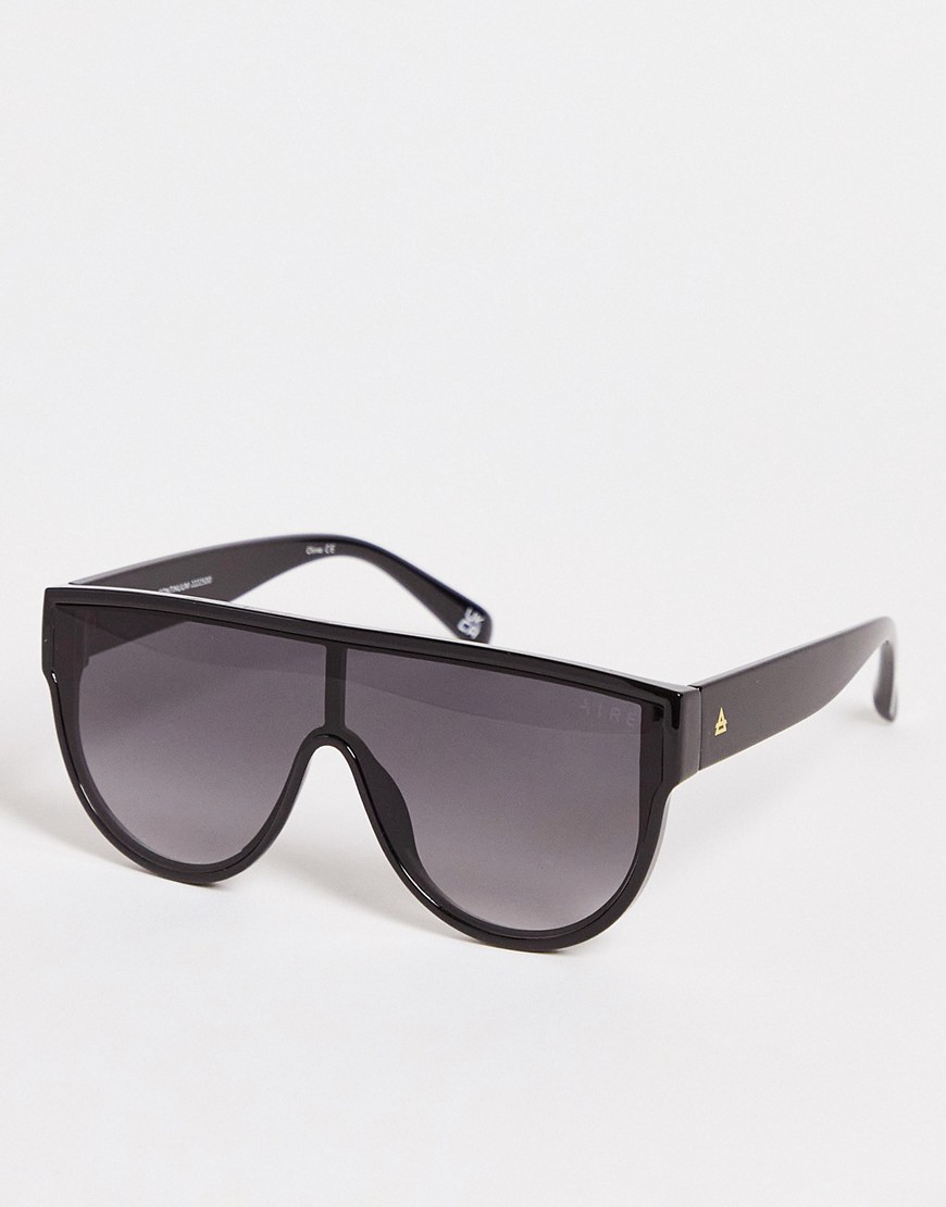 AIRE continuum visor aviator sunglasses in black