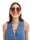 [Aire] AIRE Cosmic Love heart sunglasses in tan-Brown No Size BROWN