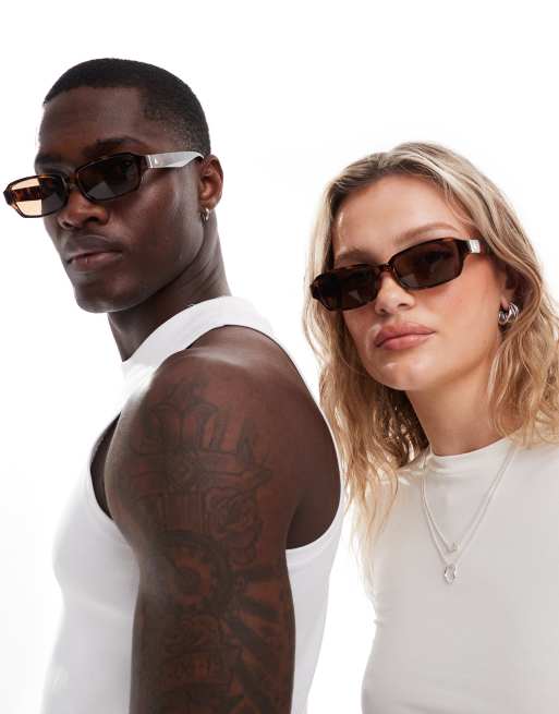 AIRE Crater rectangle sunglasses in brown
