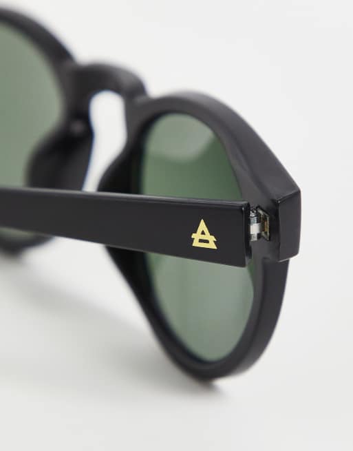 AIRE cursa round sunglasses in black | ASOS display picture 1