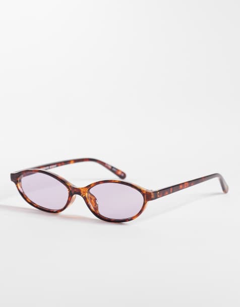 AIRE - Earthshine - Lunettes de soleil fines ovales à verres teintés lilas - Écaille de tortue ambre - view 1