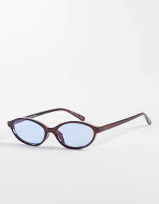 Aire Earthshine Slim Oval Sunglasses In Brown