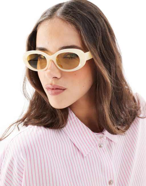 Aire - Epsilon - Lunettes de soleil ovales - Jaune beurre