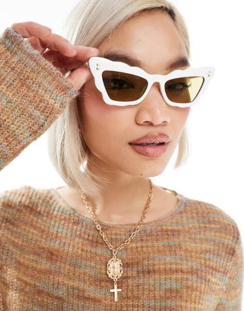 AIRE – Gamma Ray – Sonnenbrille in Weiß mit Bogenkantendetail - view 1
