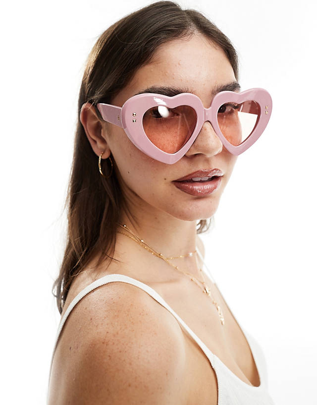Aire - heart sunglasses in pink