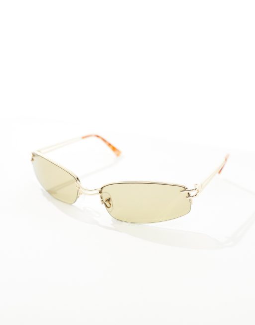 AIRE Helix Occhiali da sole stretti in metallo marrone ASOS
