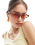 [Aire] AIRE Horizon slim cat eye sunglasses in cinnamon brown No Size Brown