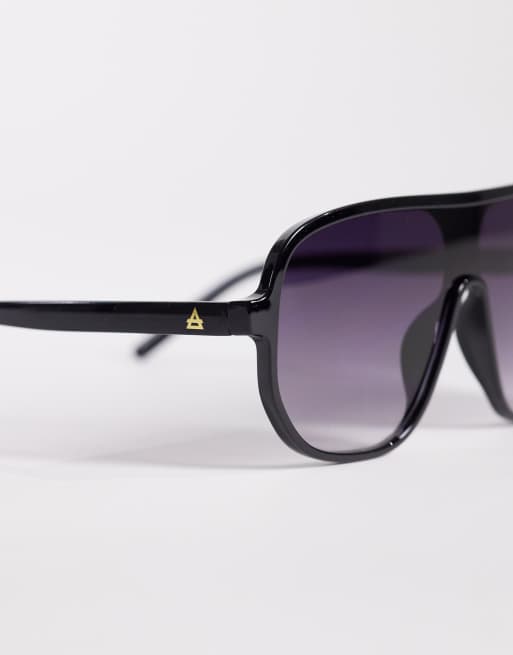 Aire – Hydrus – Czarne okulary przeciwsłoneczne oversize typu aviator z gradientowymi soczewkami, 2 z 3