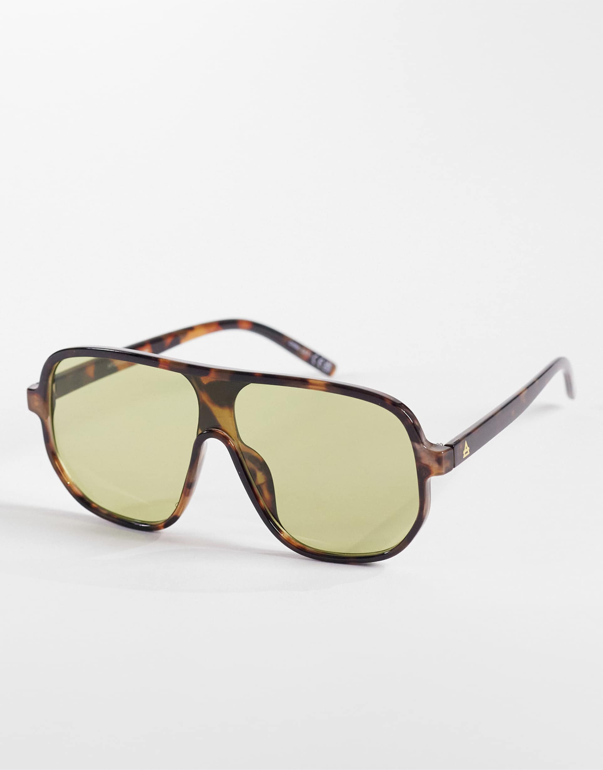 aire hydrus oversized aviator sunglasses in dark tort with sage green lens
