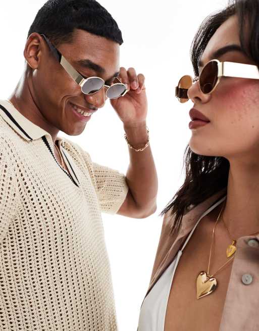 AIRE mars oval sunglasses in brown/gold, 4 of 4