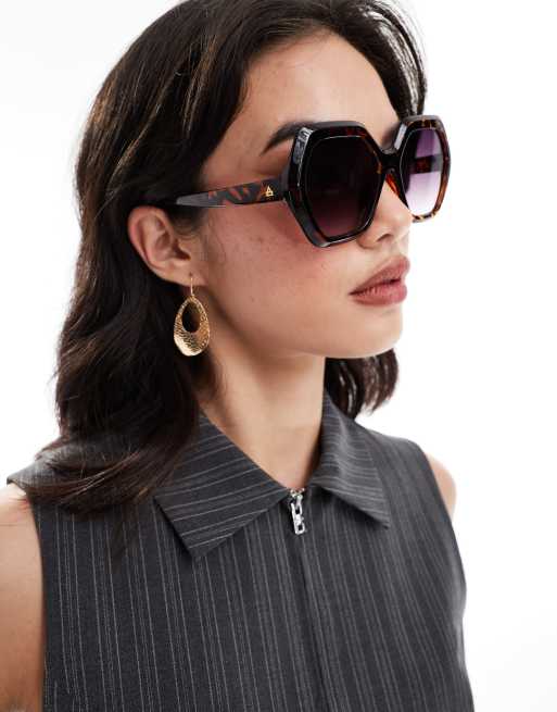AIRE - Meteor - Lunettes de soleil hexagonales à motif écaille de tortue