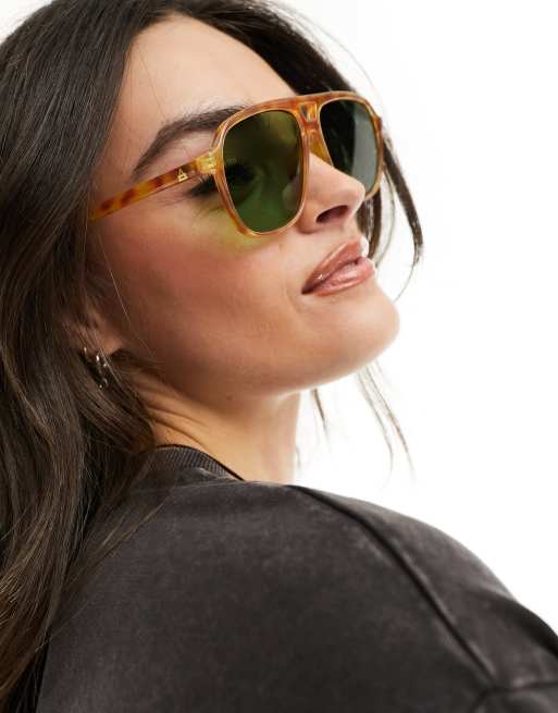 AIRE – Monoceros – Piloten-Sonnenbrille in Schildpatt-Optik mit Gläsern in Khaki, 3 von 4