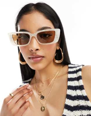 Aire AIRE novae rectangle sunglasses in white marble
