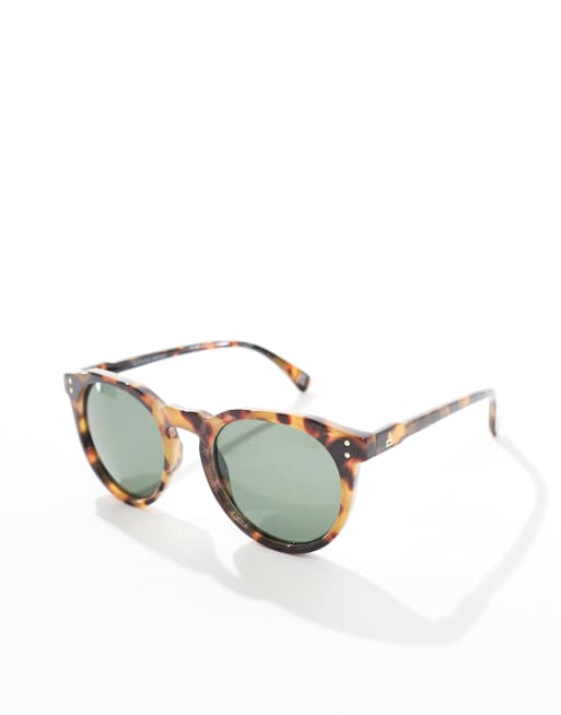 Aire - Nucleus - Lunettes de soleil rondes à motif écaille de tortue avec verres verts, 2 de 3