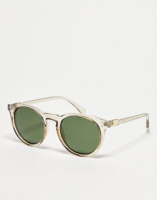 AIRE nucleus sunglasses with green lens in stone