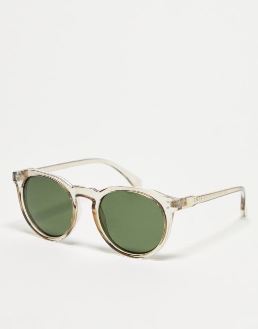 Clear frame green lens sunglasses sale