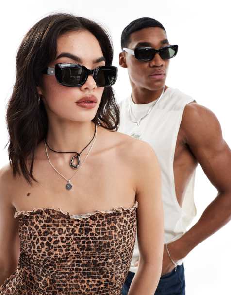 AIRE orbit rectangle sunglasses in black - view 1